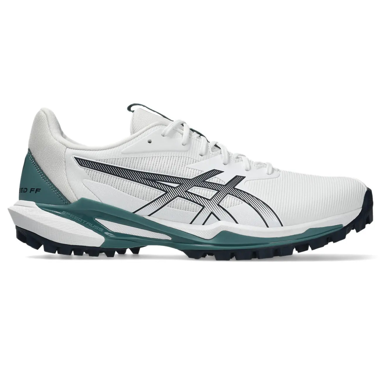 Asics Field Speed FF 2 hockeyschoen White/Midnight, zijaanzicht rechts