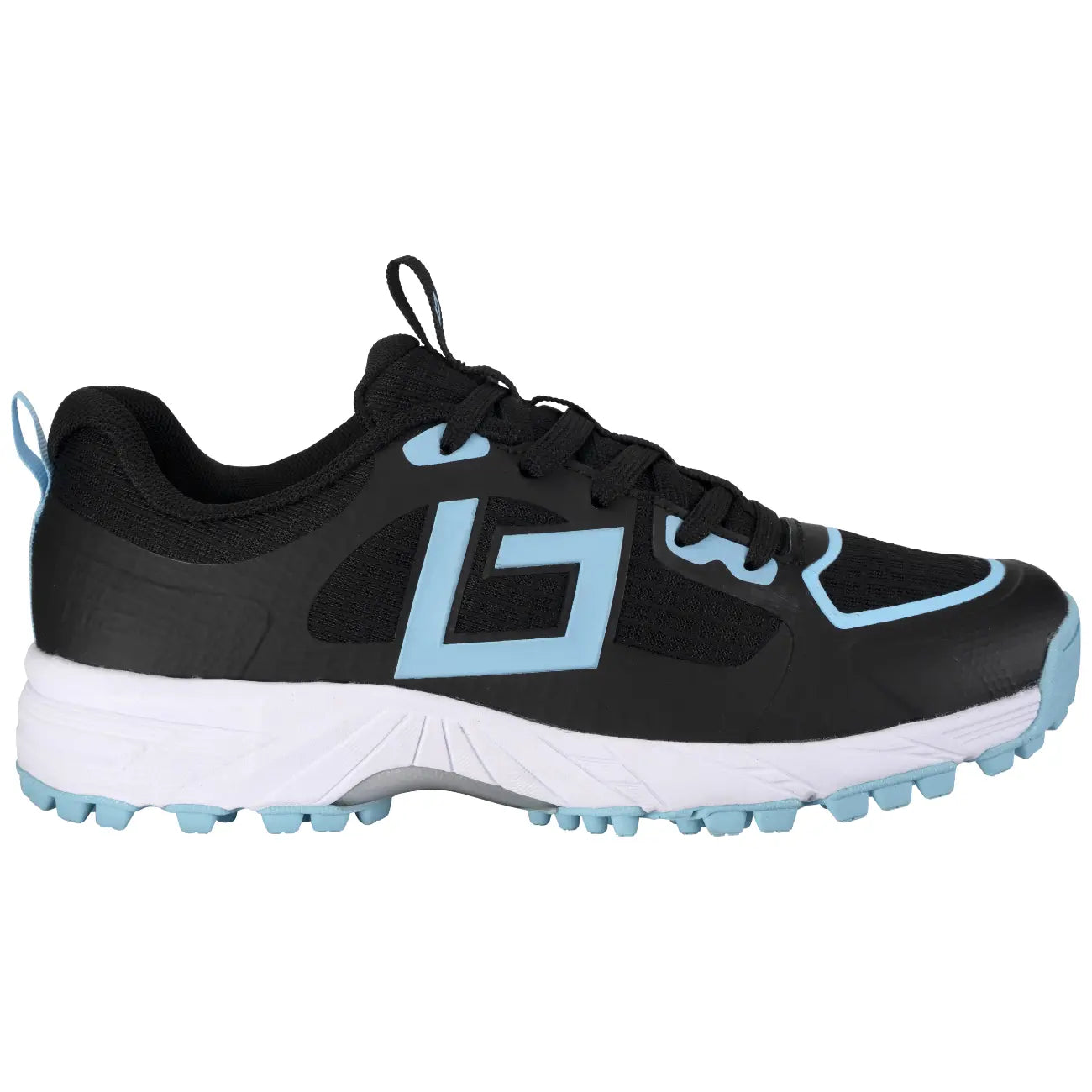 Brabo Shoe Tribute Black/L. Blue + Slide Hockeyschoen