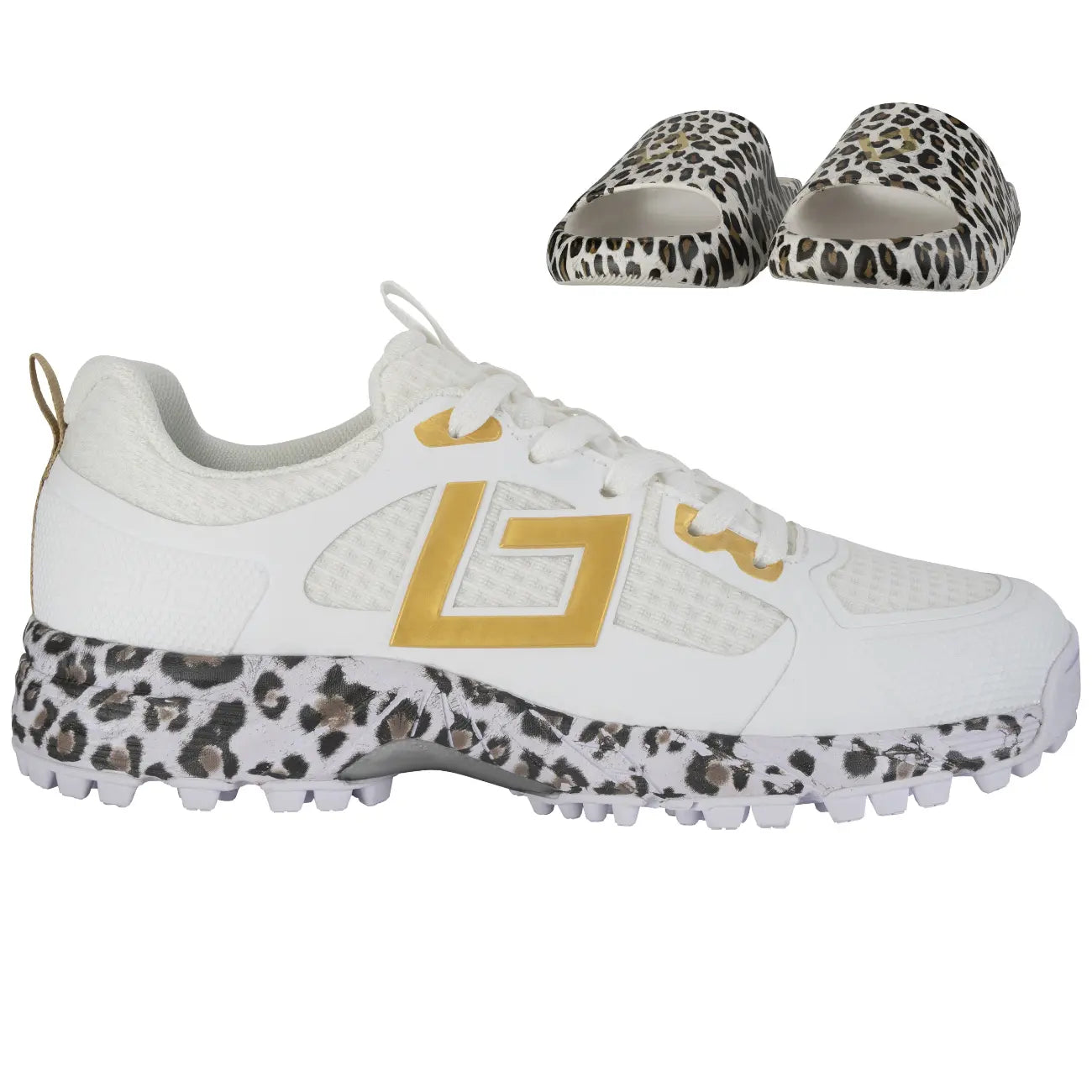 Brabo Shoe Tribute White/Gold/Leo+Slides Hockeyschoen