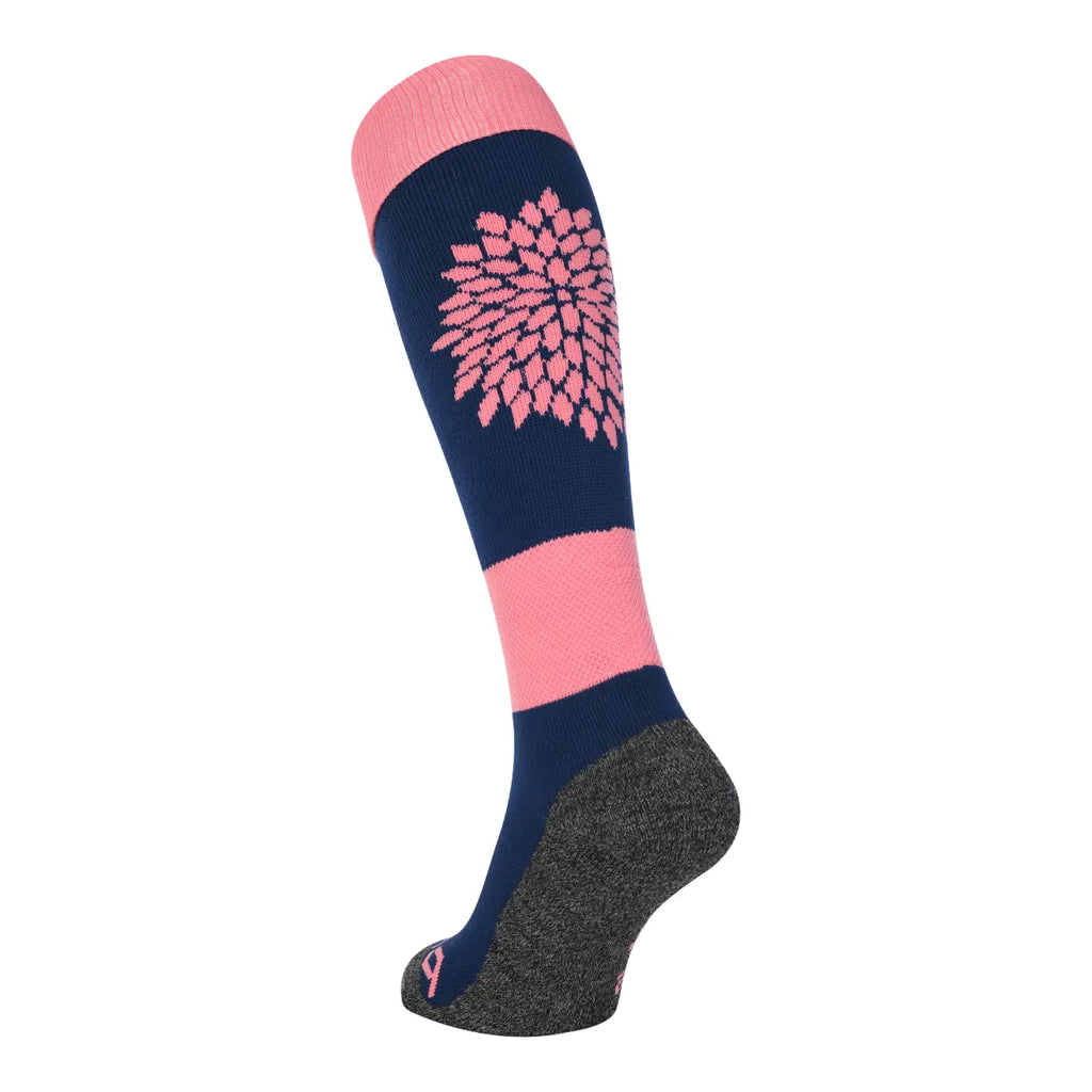 Brabo Socks Flowers Soft Pink/Navy - productfoto 2
